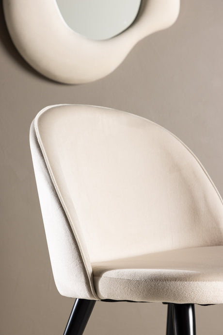 Velvet Esszimmerstuhl - beige/Polyester - Samt - Essstühle - ALVAHOME
