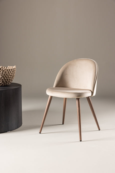 Velvet Esszimmerstuhl - beige/Polyester - Samt - Essstühle - ALVAHOME