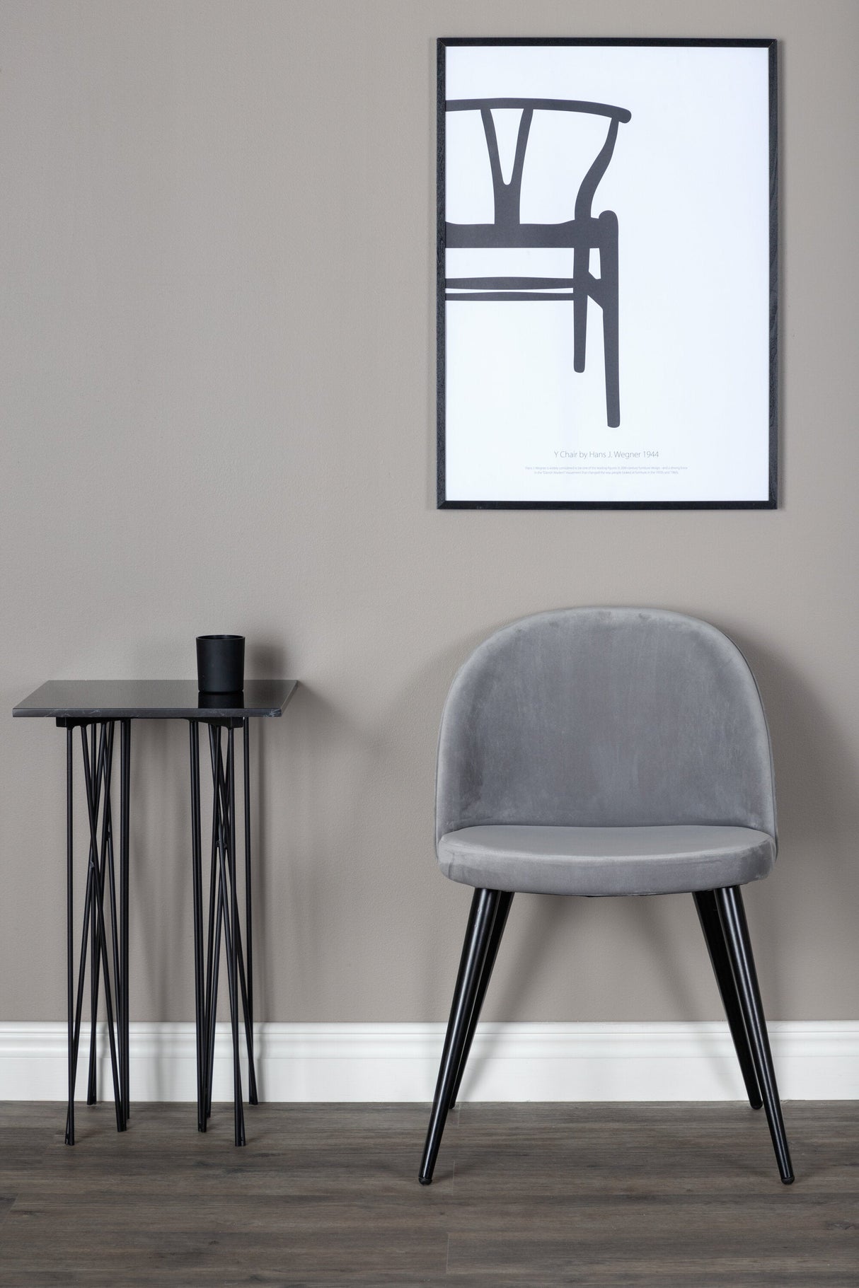 Velvet Esszimmerstuhl - grau/Polyester - Samt - Essstühle - ALVAHOME