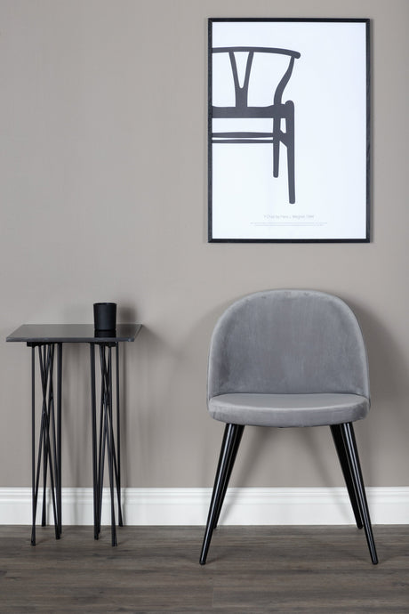 Velvet Esszimmerstuhl - grau/Polyester - Samt - Essstühle - ALVAHOME