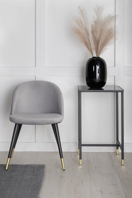 Velvet Esszimmerstuhl - grau/Polyester - Samt - Essstühle - ALVAHOME