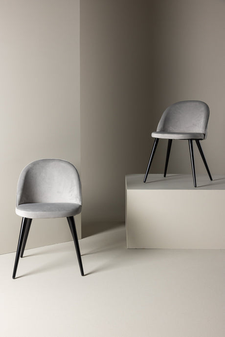 Velvet Esszimmerstuhl - grau/Polyester - Samt - Essstühle - ALVAHOME
