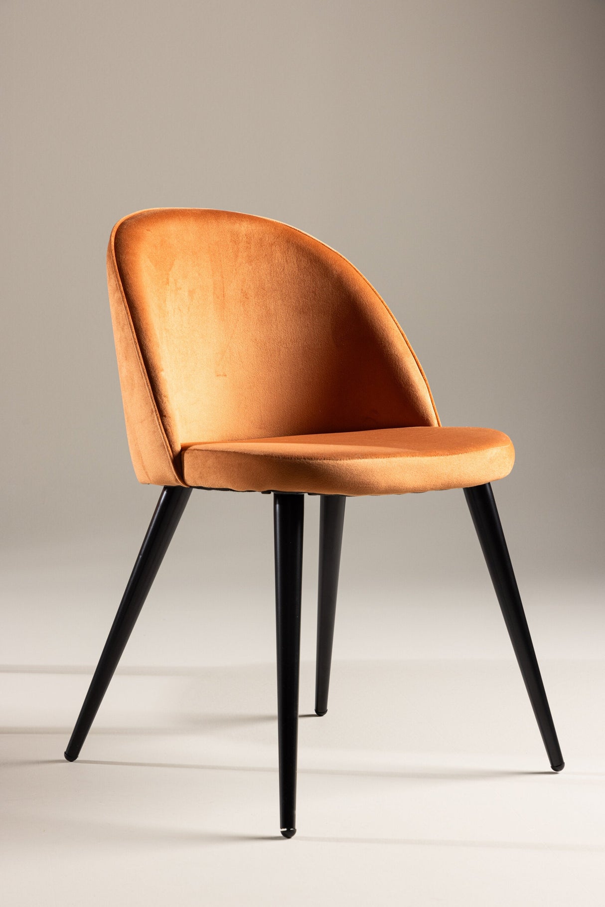 Velvet Esszimmerstuhl - rostiges orange/Polyester - Samt - Essstühle - ALVAHOME