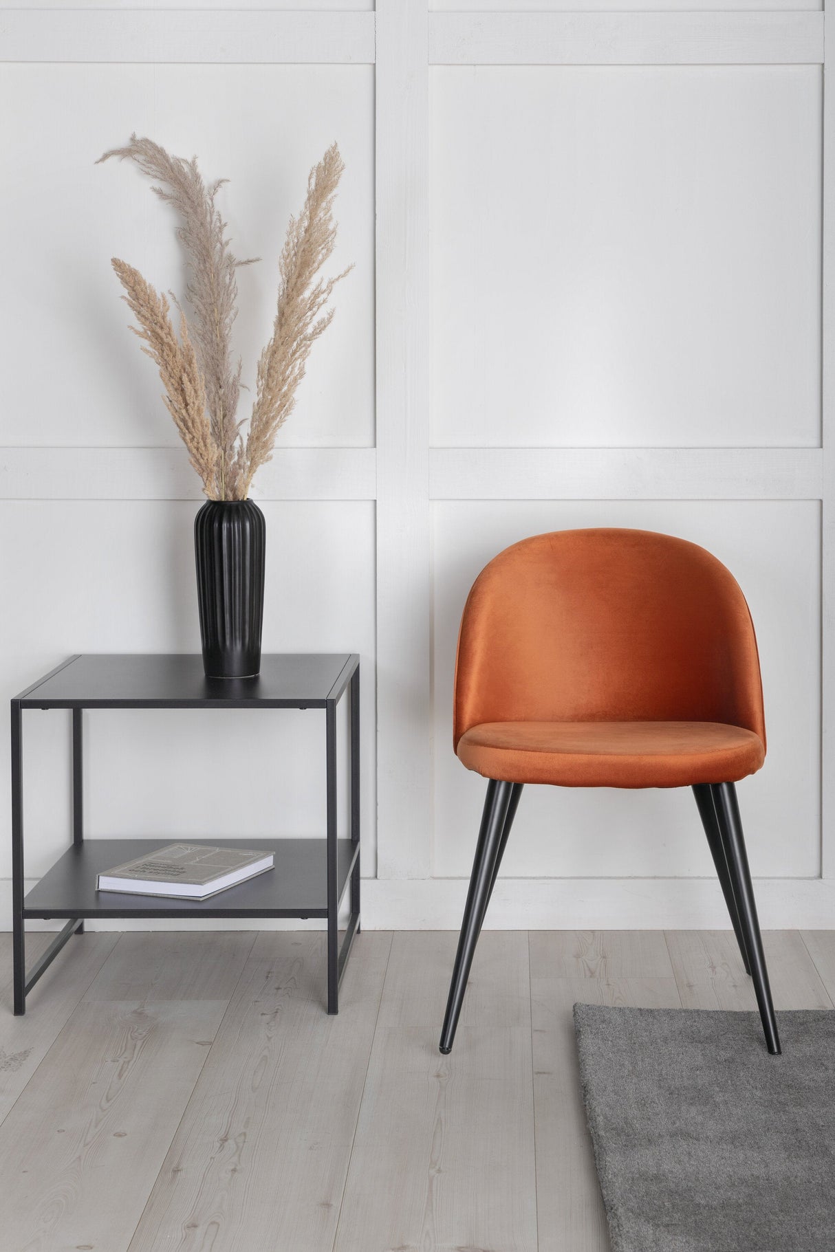 Velvet Esszimmerstuhl - rostiges orange/Polyester - Samt - Essstühle - ALVAHOME