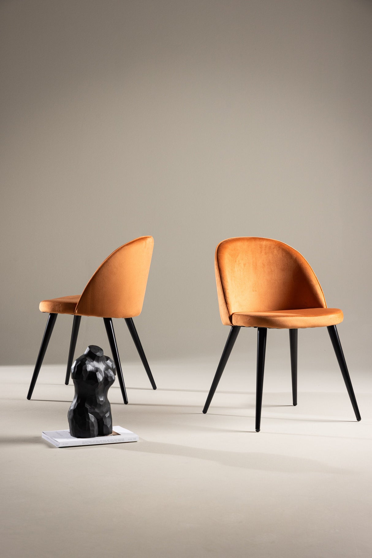 Velvet Esszimmerstuhl - rostiges orange/Polyester - Samt - Essstühle - ALVAHOME