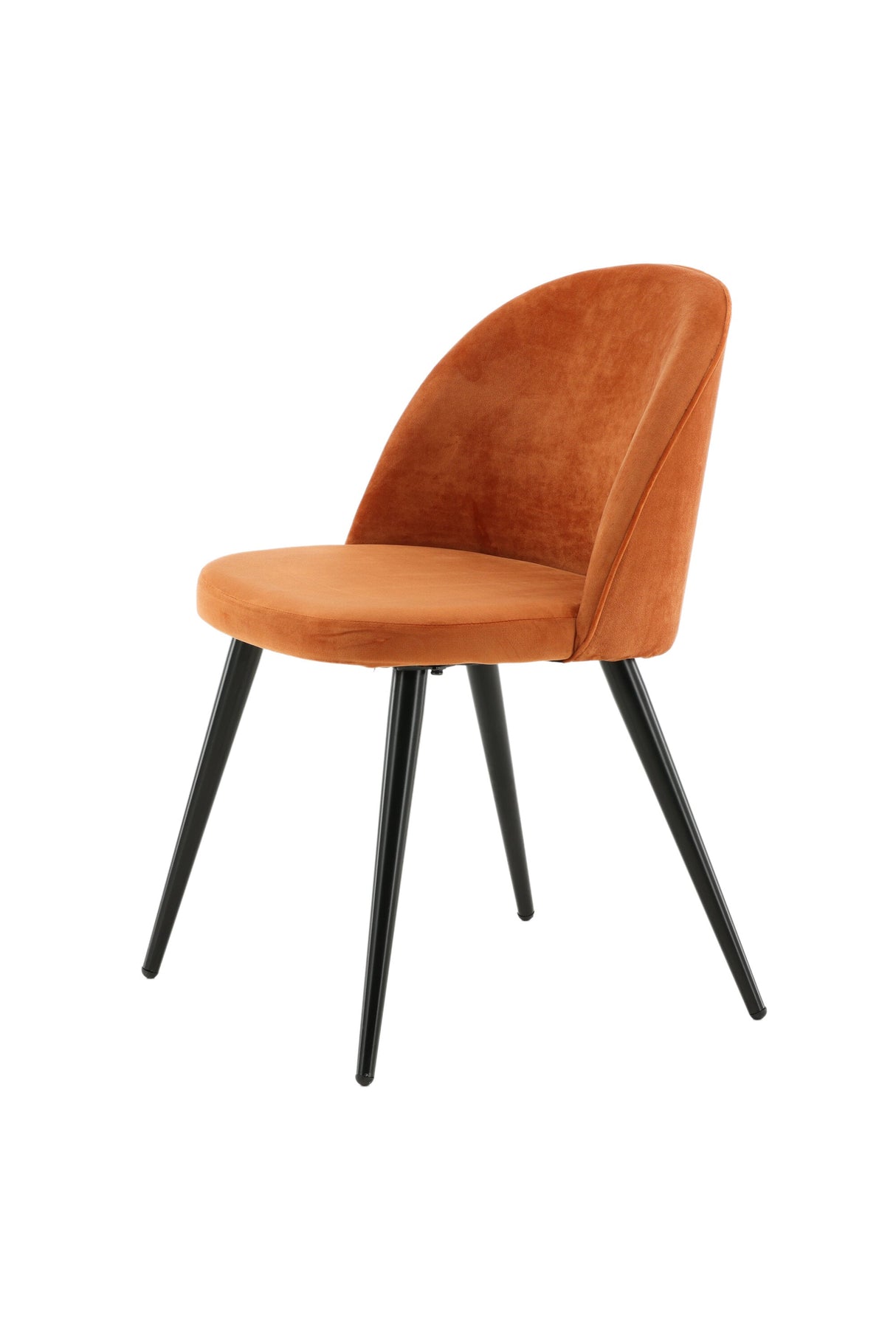 Velvet Esszimmerstuhl - rostiges orange/Polyester - Samt - Essstühle - ALVAHOME