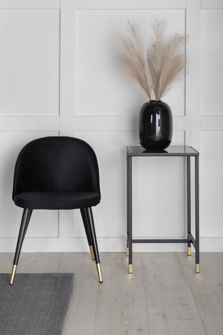 Velvet Esszimmerstuhl - schwarz/Polyester - Samt - Essstühle - ALVAHOME