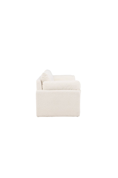 Vindel 2 - Sitzer Sofa - weiß/Polyester - Teddy - 2 - Sitzer Sofas - ALVAHOME