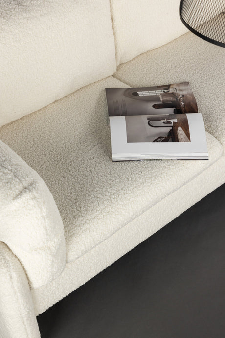 Vindel 2 - Sitzer Sofa - weiß/Polyester - Teddy - 2 - Sitzer Sofas - ALVAHOME