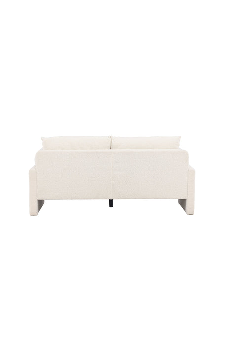 Vindel 2 - Sitzer Sofa - weiß/Polyester - Teddy - 2 - Sitzer Sofas - ALVAHOME
