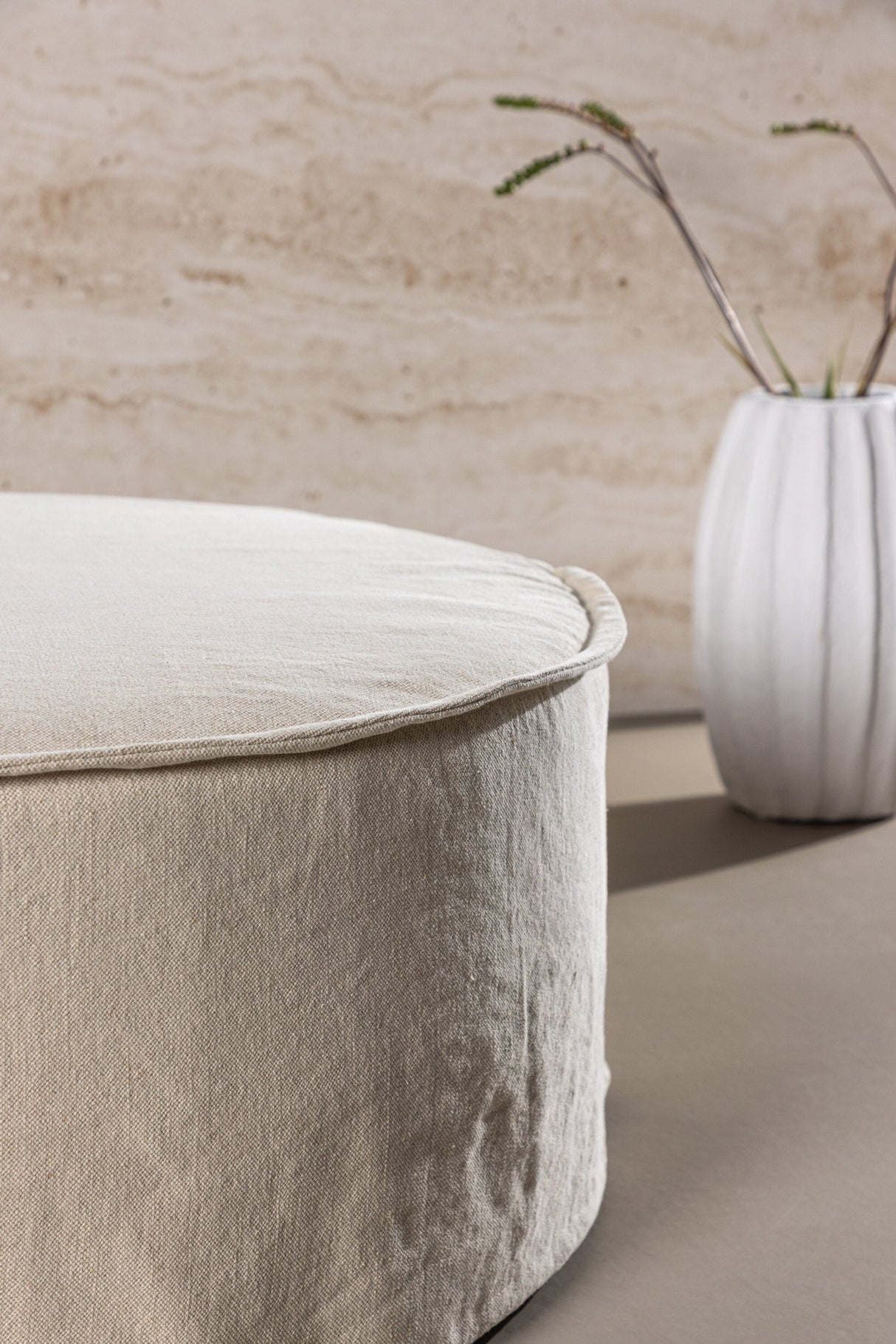 Vindö Ottoman - beige/Baumwolle - Ottomane / Poufs - ALVAHOME