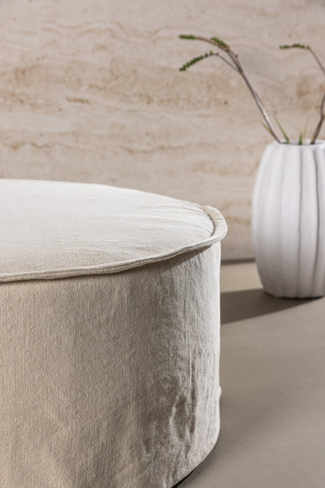 Vindö Ottoman - beige/Baumwolle - Ottomane / Poufs - ALVAHOME