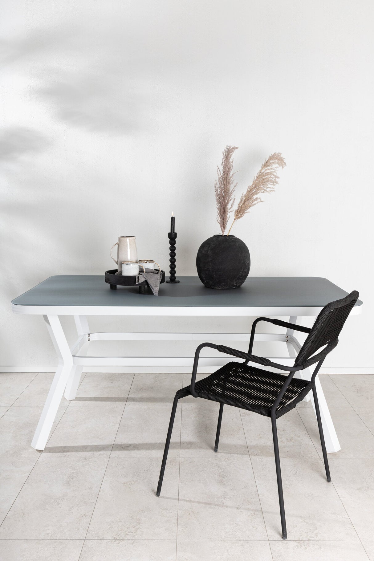 Virya Outdoor - Esstisch rechteckig - grau/Mattglas - Outdoor - Esstische (rechteckig) - ALVAHOME