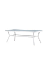 Virya Outdoor - Esstisch rechteckig - weiß/Mattglas - Outdoor - Esstische (rechteckig) - ALVAHOME