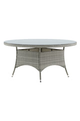 Volta Outdoor - Esstisch rund - grau/Weidengeflecht - Outdoor - Esstische (rund) - ALVAHOME