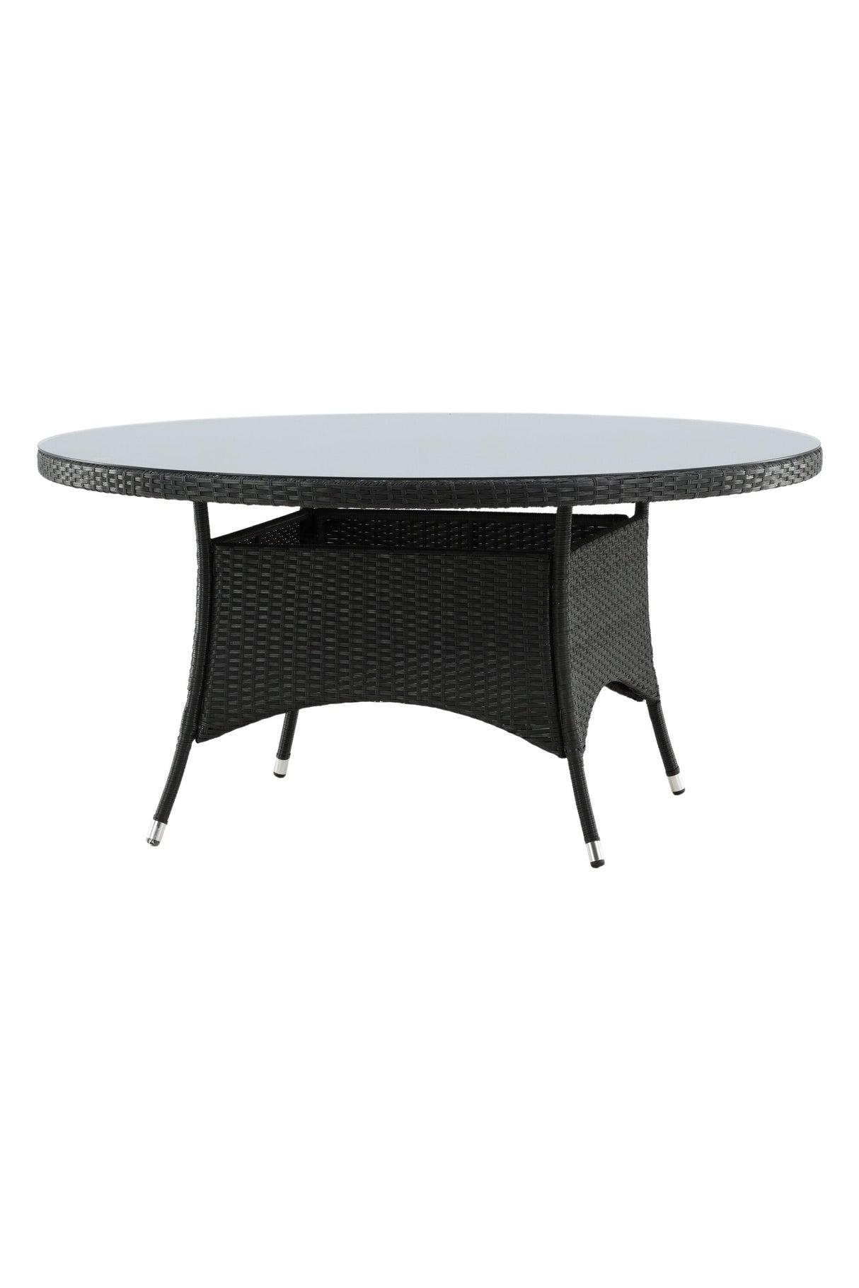 Volta Outdoor - Esstisch rund - schwarz/Weidengeflecht - Outdoor - Esstische (rund) - ALVAHOME