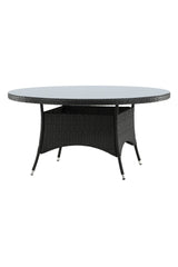 Volta Outdoor - Esstisch rund - schwarz/Weidengeflecht - Outdoor - Esstische (rund) - ALVAHOME