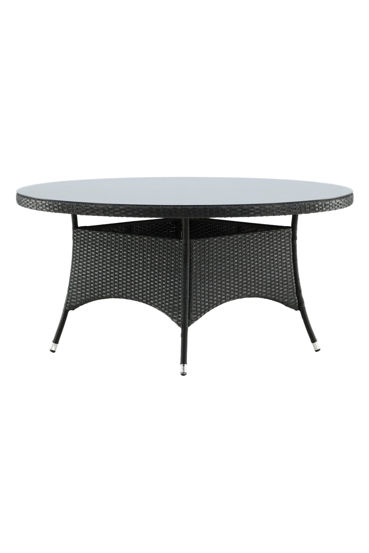 Volta Outdoor - Esstisch rund - schwarz/Weidengeflecht - Outdoor - Esstische (rund) - ALVAHOME