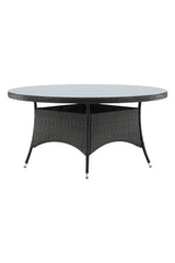 Volta Outdoor - Esstisch rund - schwarz/Weidengeflecht - Outdoor - Esstische (rund) - ALVAHOME