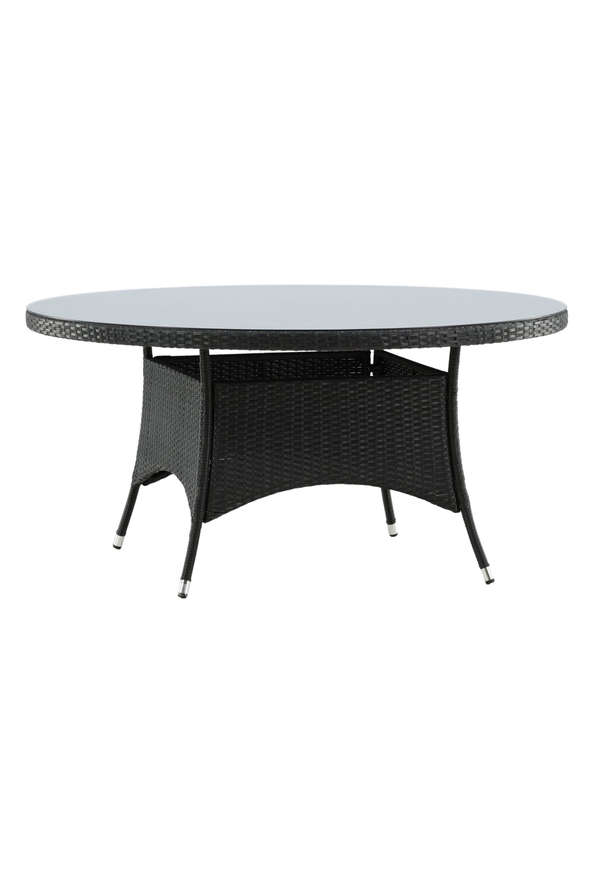 Volta Outdoor - Esstisch rund - schwarz/Weidengeflecht - Outdoor - Esstische (rund) - ALVAHOME