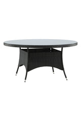 Volta Outdoor - Esstisch rund - schwarz/Weidengeflecht - Outdoor - Esstische (rund) - ALVAHOME