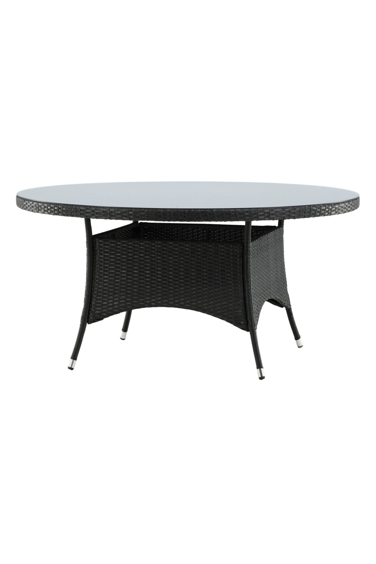 Volta Outdoor - Esstisch rund - schwarz/Weidengeflecht - Outdoor - Esstische (rund) - ALVAHOME