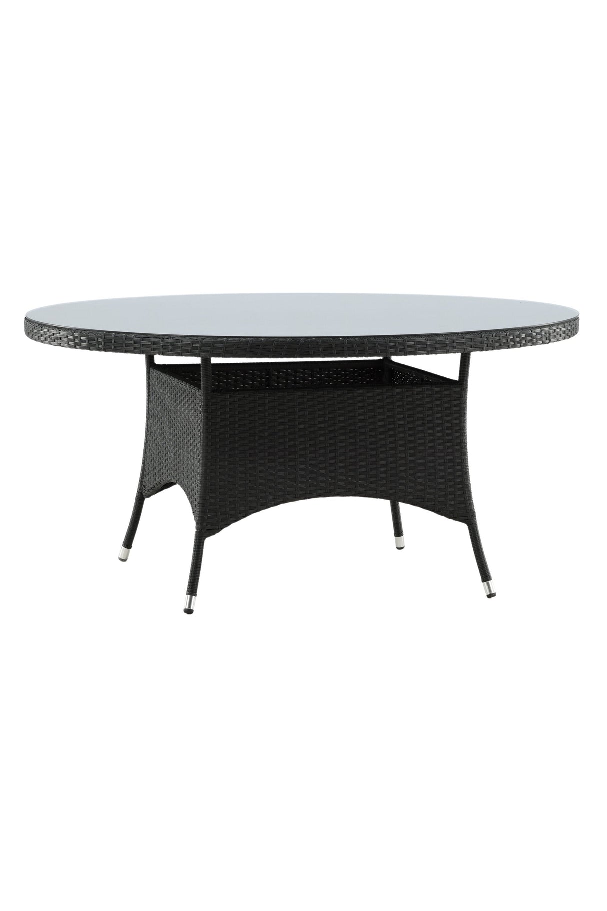 Volta Outdoor - Esstisch rund - schwarz/Weidengeflecht - Outdoor - Esstische (rund) - ALVAHOME