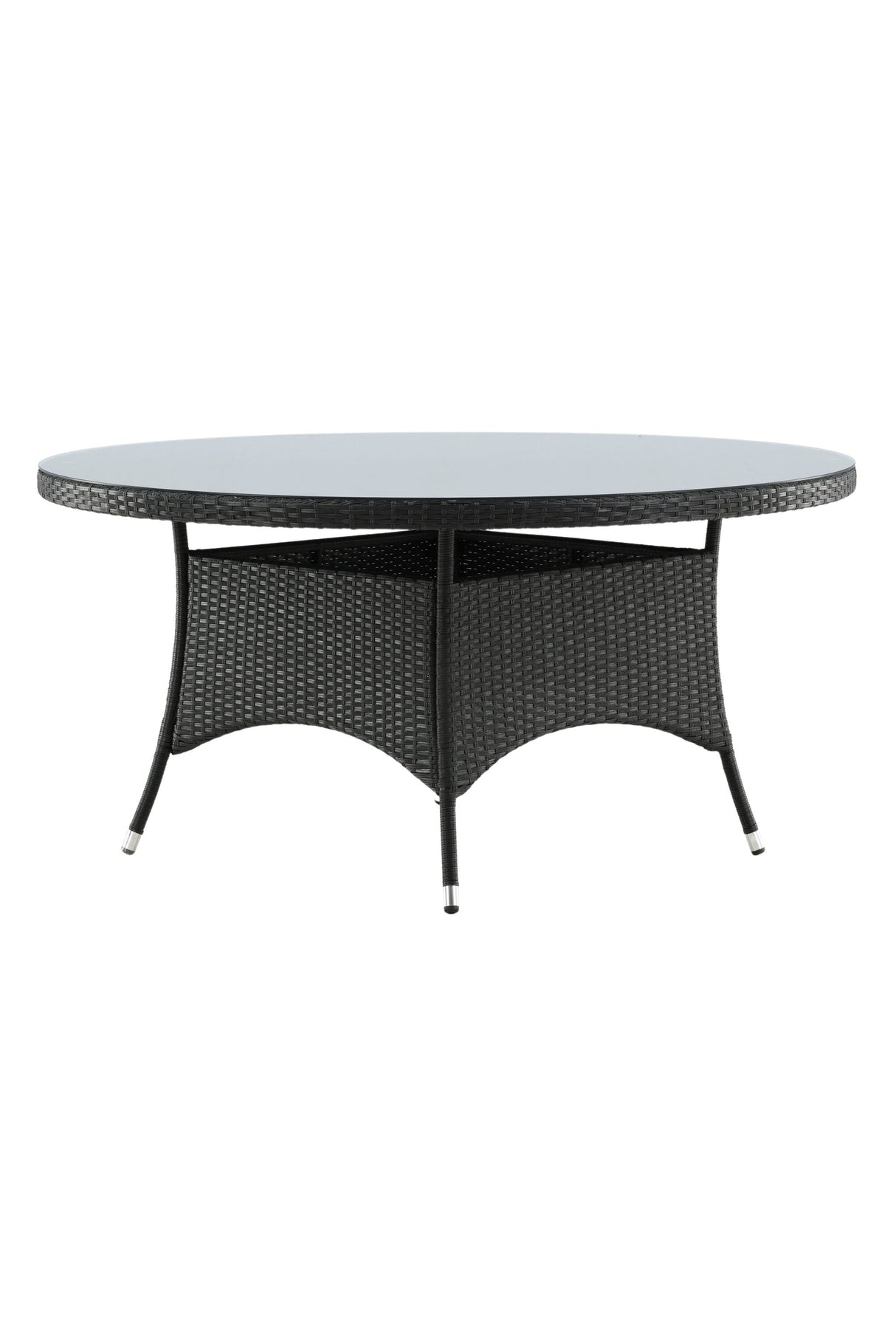 Volta Outdoor - Esstisch rund - schwarz/Weidengeflecht - Outdoor - Esstische (rund) - ALVAHOME