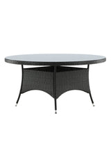 Volta Outdoor - Esstisch rund - schwarz/Weidengeflecht - Outdoor - Esstische (rund) - ALVAHOME