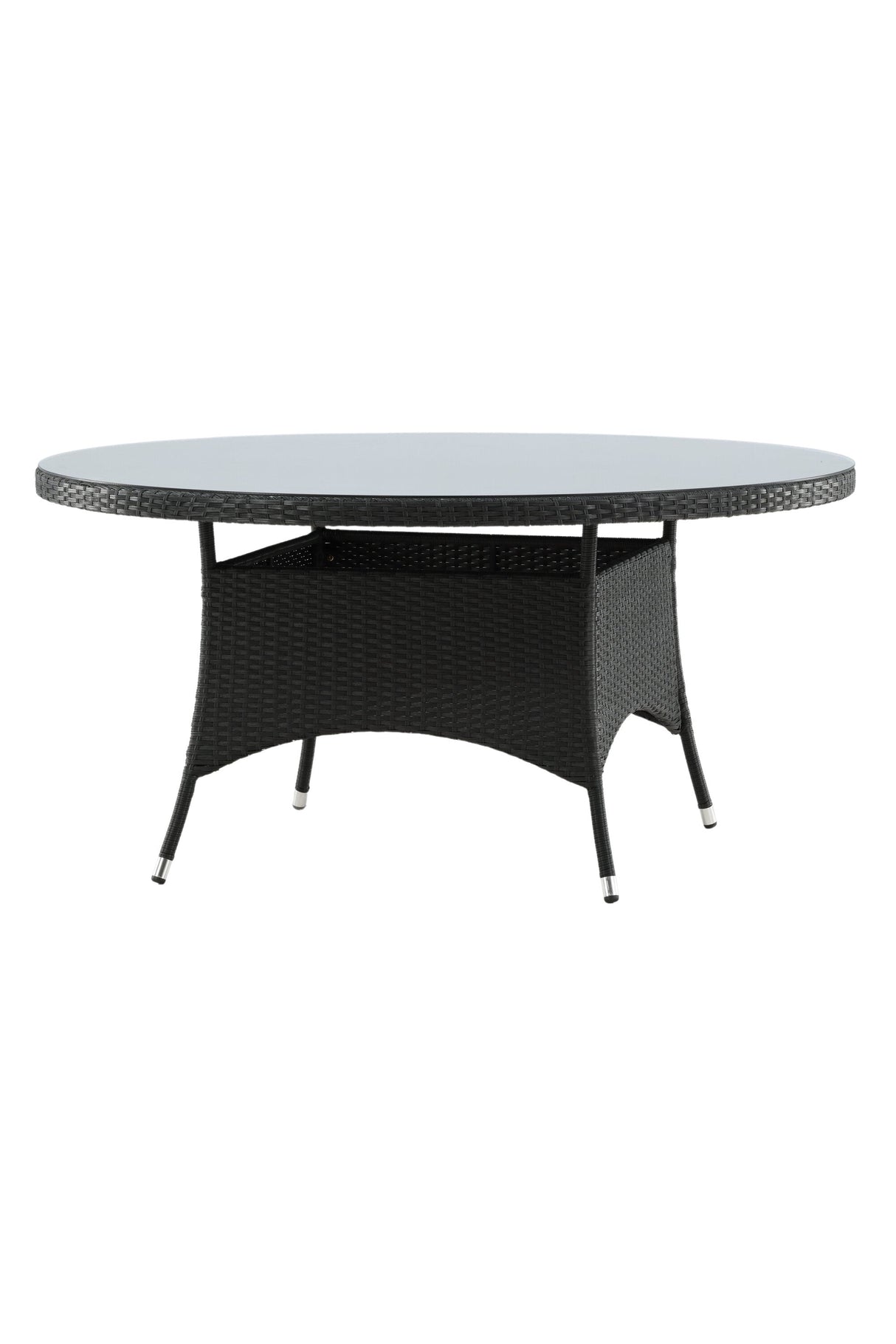Volta Outdoor - Esstisch rund - schwarz/Weidengeflecht - Outdoor - Esstische (rund) - ALVAHOME
