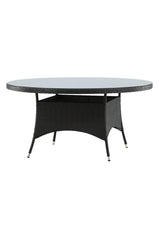 Volta Outdoor - Esstisch rund - schwarz/Weidengeflecht - Outdoor - Esstische (rund) - ALVAHOME
