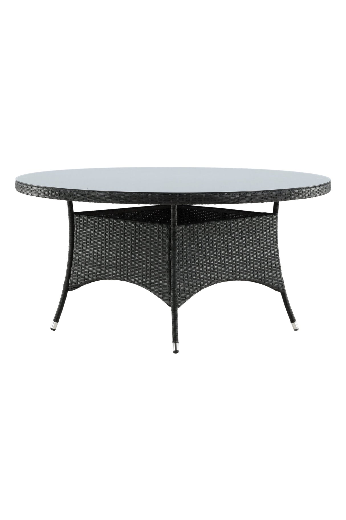 Volta Outdoor - Esstisch rund - schwarz/Weidengeflecht - Outdoor - Esstische (rund) - ALVAHOME
