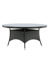 Volta Outdoor - Esstisch rund - schwarz/Weidengeflecht - Outdoor - Esstische (rund) - ALVAHOME