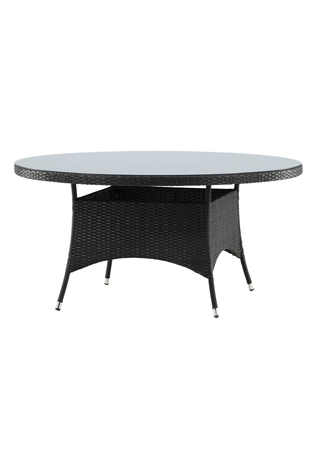 Volta Outdoor - Esstisch rund - schwarz/Weidengeflecht - Outdoor - Esstische (rund) - ALVAHOME