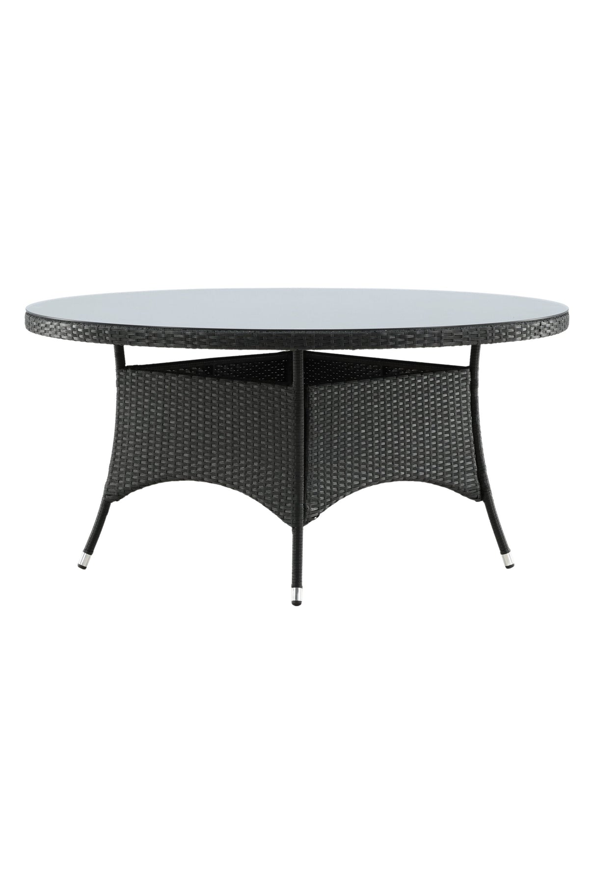 Volta Outdoor - Esstisch rund - schwarz/Weidengeflecht - Outdoor - Esstische (rund) - ALVAHOME