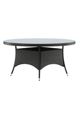 Volta Outdoor - Esstisch rund - schwarz/Weidengeflecht - Outdoor - Esstische (rund) - ALVAHOME
