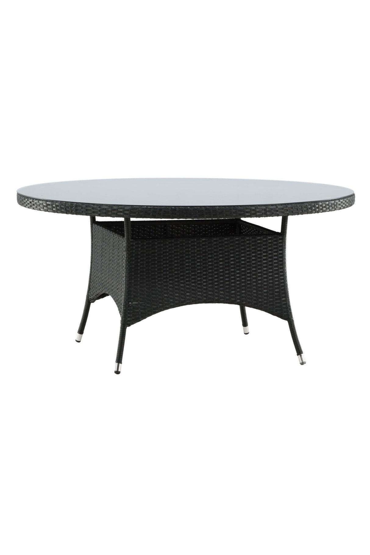 Volta Outdoor - Esstisch rund - schwarz/Weidengeflecht - Outdoor - Esstische (rund) - ALVAHOME