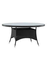Volta Outdoor - Esstisch rund - schwarz/Weidengeflecht - Outdoor - Esstische (rund) - ALVAHOME