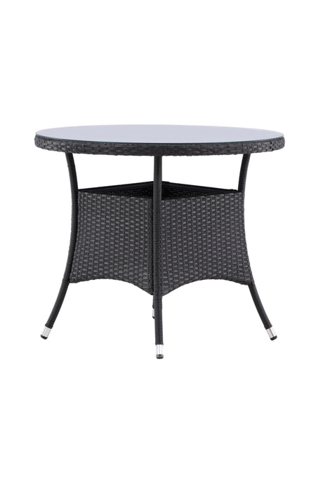 Volta Outdoor - Tisch - schwarz/Weidengeflecht - Outdoor - Tische - ALVAHOME