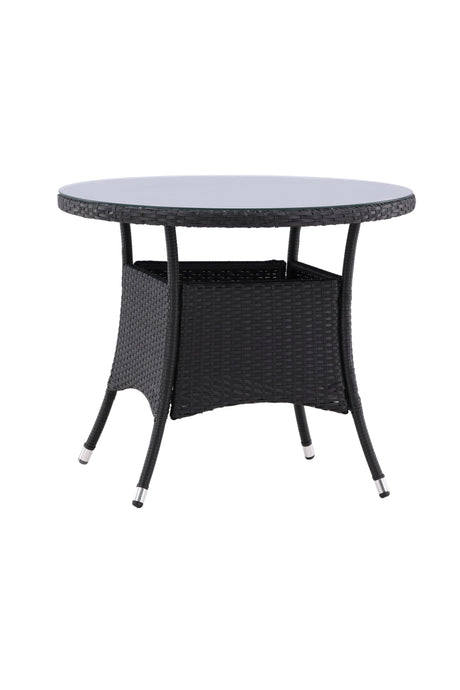 Volta Outdoor - Tisch - schwarz/Weidengeflecht - Outdoor - Tische - ALVAHOME