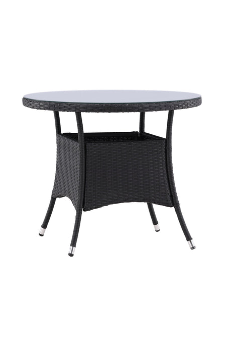Volta Outdoor - Tisch - schwarz/Weidengeflecht - Outdoor - Tische - ALVAHOME