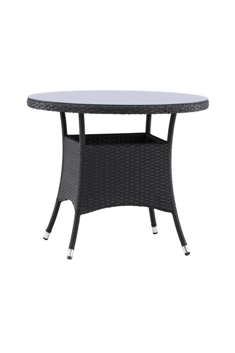 Volta Outdoor - Tisch - schwarz/Weidengeflecht - Outdoor - Tische - ALVAHOME