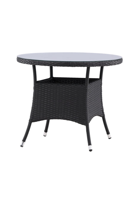 Volta Outdoor - Tisch - schwarz/Weidengeflecht - Outdoor - Tische - ALVAHOME