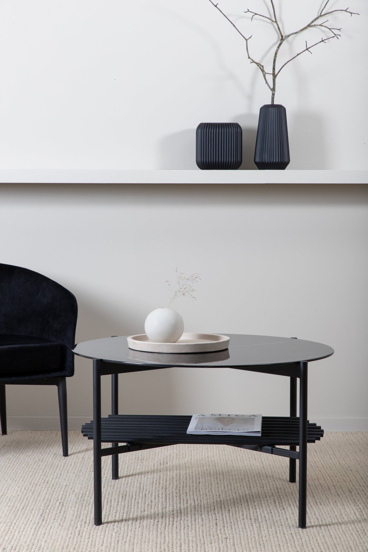 Von Staf Couchtisch - schwarz/Glas - Couchtische - ALVAHOME