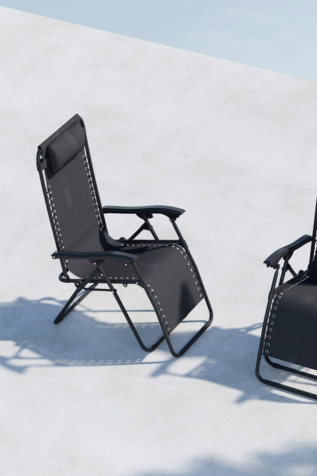 Vulcano Outdoor Sun - Lounge - schwarz/Stahl - Outdoor Sun - Lounges - ALVAHOME