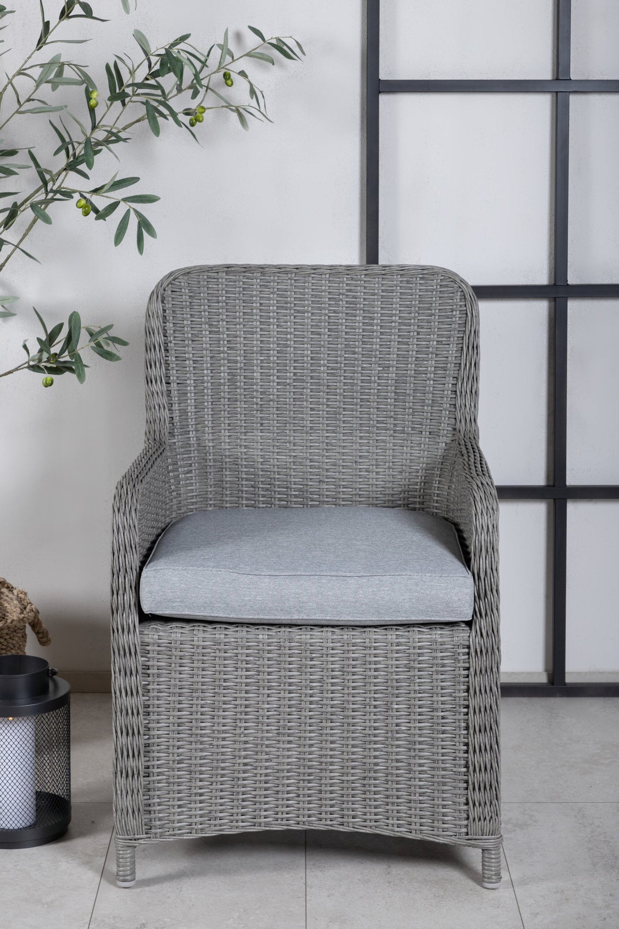 Wembley Outdoor - Essstuhl - grau/Weidengeflecht - Outdoor - Essstühle - ALVAHOME