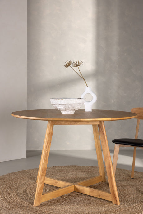 Yakidon runder Esstisch - braun/Gummi - Holz - Runde Esstische - ALVAHOME