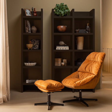 Yaro Relaxsessel mit Hocker - ingwer - Relaxsessel - ALVAHOME