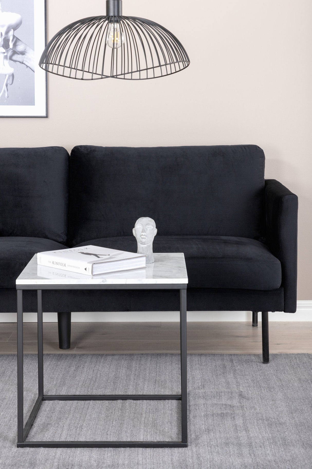 Zoom 2 - Sitzer Sofa - schwarz/Polyester - Samt - 2 - Sitzer Sofas - ALVAHOME