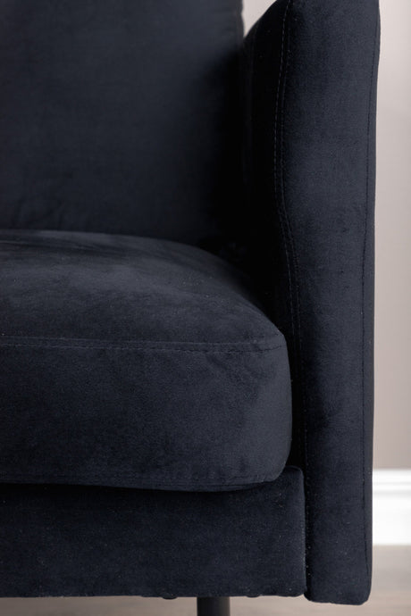 Zoom 2 - Sitzer Sofa - schwarz/Polyester - Samt - 2 - Sitzer Sofas - ALVAHOME